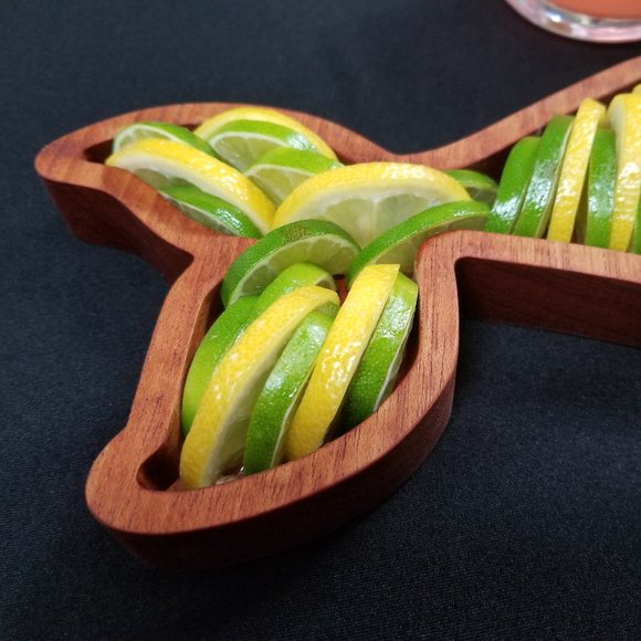 Mermaid Tray Solid Mahogany - Our Signature Mermaid Tail - Picture 6 of 8